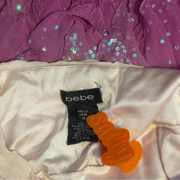 BEBE sequin ombré asymmetrical skirt - Picture 5 of 5